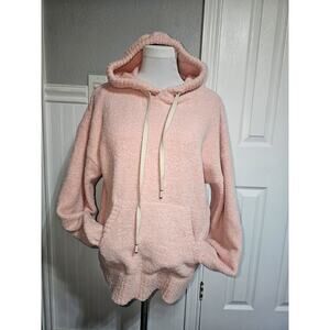 UGG Sherpa Pullover Hooded Sweatshirt Women's Size Large Pink Loyra Hoodie